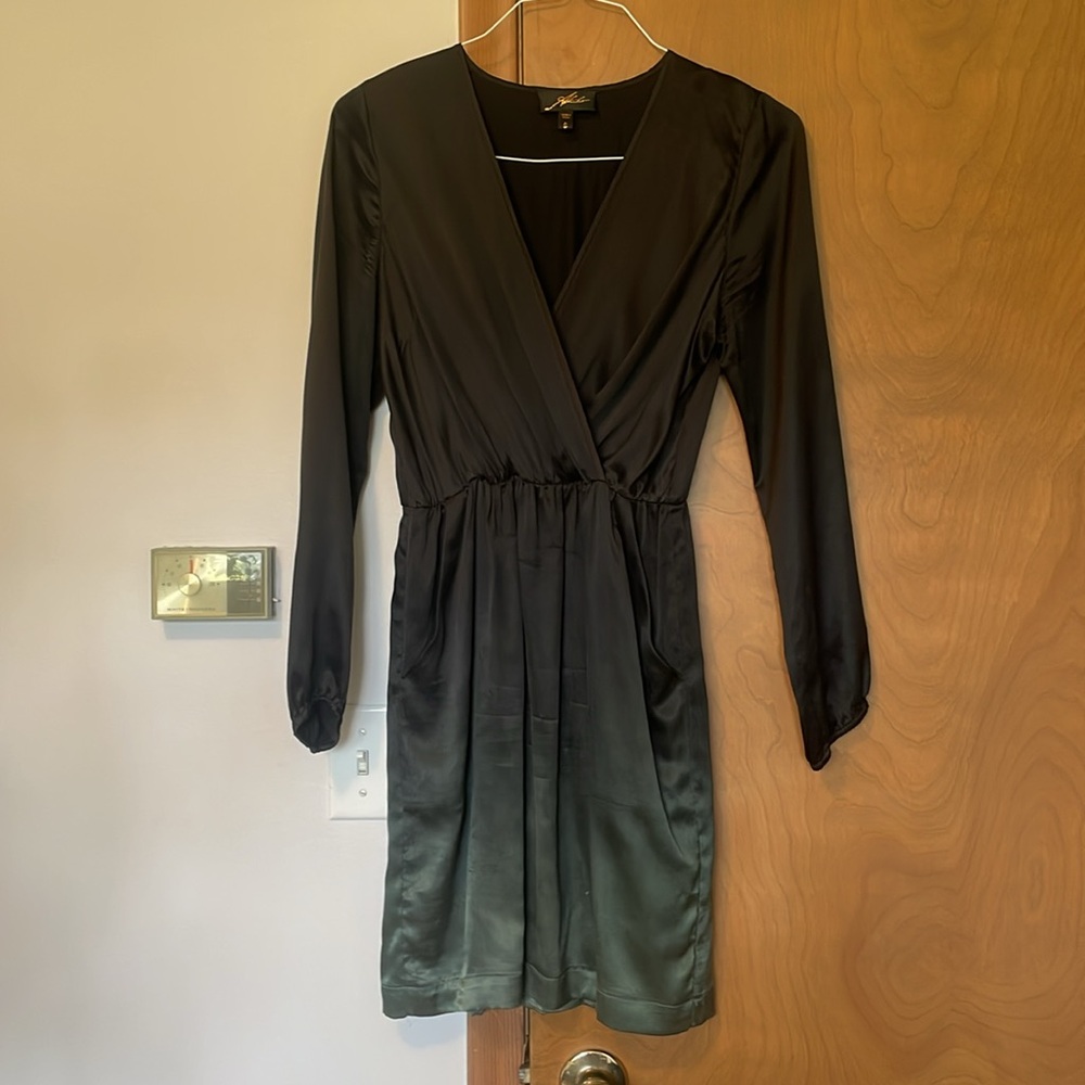 Silk ombré long sleeve mini dress